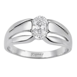 Anillo con montura en canal mateada con circonia plata