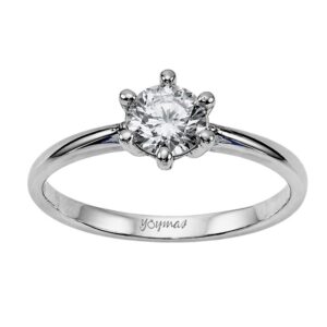 Anillo con circonia de 6mm plata