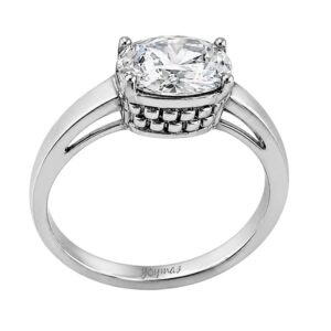 Anillo montura de puente con circonia ovalada plata