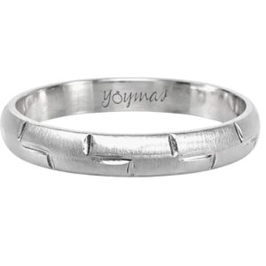 Argolla mateada diamantada media caña 3mm plata