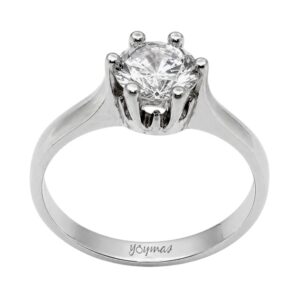 Anillo montura de puente con circonia plata