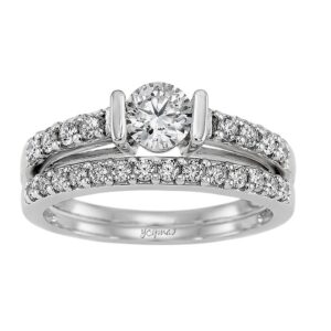 Anillo jacket montura de puente de canal con circonias plata