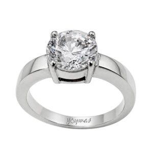Anillo con circonias centeal de 8mm plata