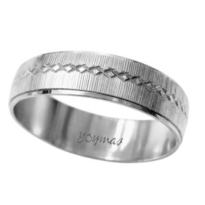 Argolla diamantada ancho 6mm plata