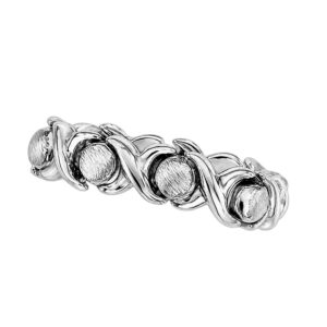 Anillo flexible besos y abrazos ancho 5mm plata