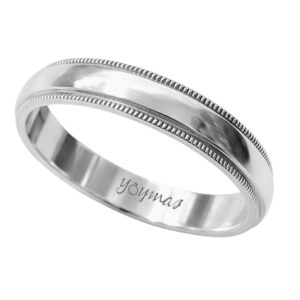 Argolla media caña con orilla miligraneada 3.5mm plata