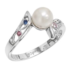 Anillo con perla y circonias plata