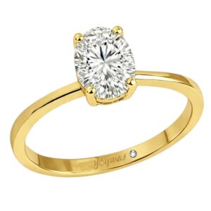 Anillo con circonia central ovalada oro10K