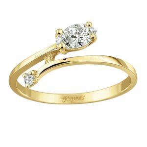 Anillo montura encontrada con circonia marquesa oro 10K