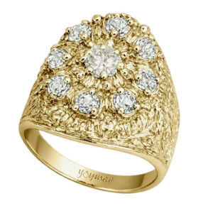 Anillo casual tapojo con circonias oro 10K