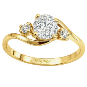 Anillo con circonias montura encontrada oro 10K