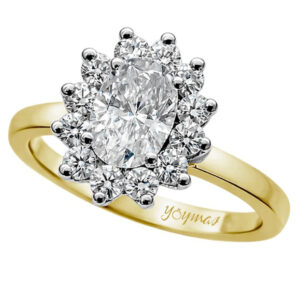 Anillo Beauty con circonias en plata y oro 10K