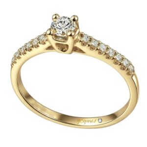 Anillo con Diamante 2.75mm y circonias oro 10K