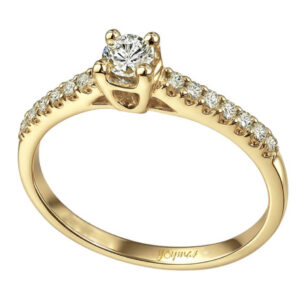Anillo con Diamante 2.75mm y circonias oro 10K