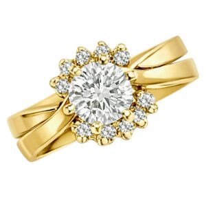 Anillo jacket amor eterno con circonias oro 10K