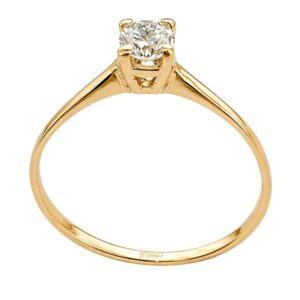 Anillo montura de puente con circonia central oro 10K