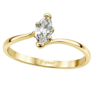 Anillo montura encontrada con circonia marquesa oro 10K
