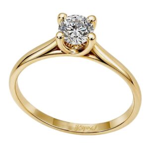 Anillo con circonia central montura entrelazada oro 10K