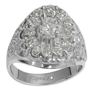 Anillo Tapojo floreado con circonias plata