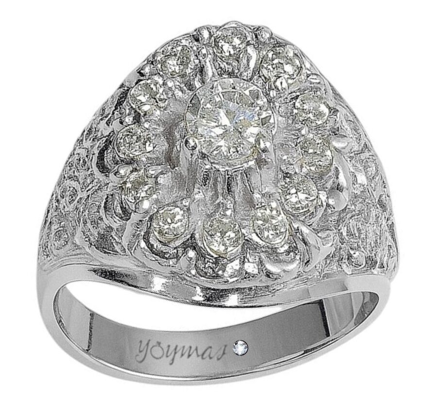 Anillo Tapojo floreado con circonias plata