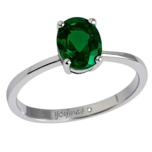 Anillo con circonia central ovalada plata