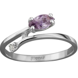 Anillo montura encontrada con circonia marquesa plata