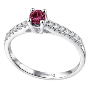 Anillo con Ruby 2.7mm y Moissanitas plata