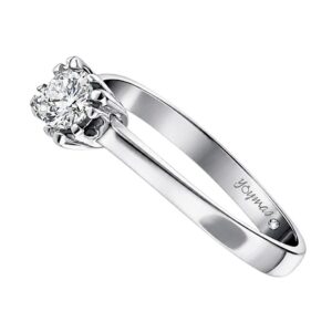 Anillo con circonia y dientes triples plata