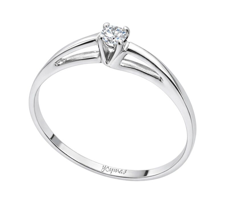 Anillo montura semi encontrada con circonia plata