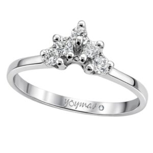 Anillo en forma de «V» con circonias plata