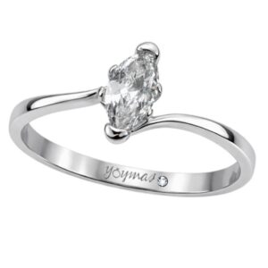 Anillo montura encontrada con circonia marquesa plata