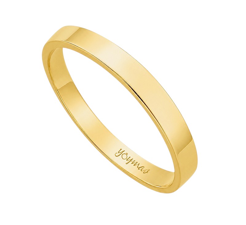 Argolla lisa plana 3mm oro 10K