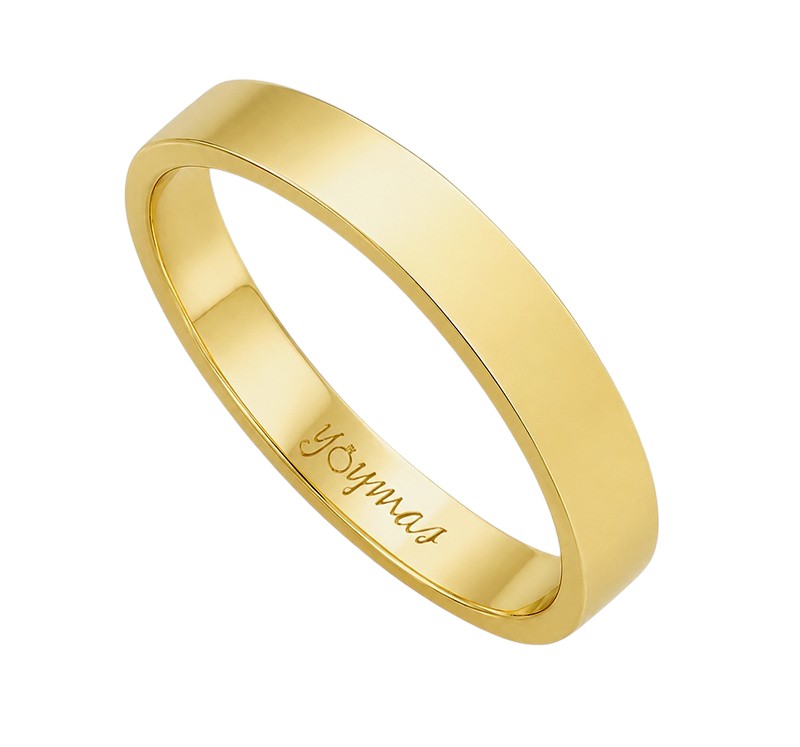 Argolla lisa plana oro 10K