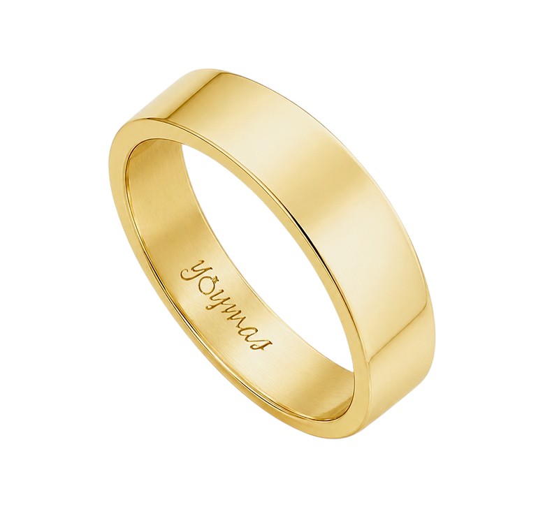 Argolla lisa plana 7mm oro 10K