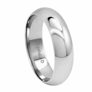 Argolla matrimonial lisa media caña 7mm plata