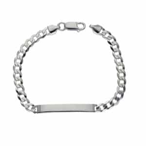 Pulsera cubana con placa plata