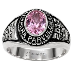 Anillo graduación Sara con circonia ovalada plata