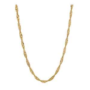 Cadena singapour diamantada oro 10K