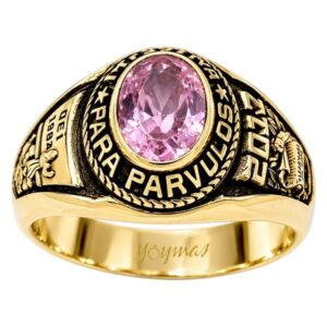 Anillo graduación Sara con circonia ovalada oro 10K