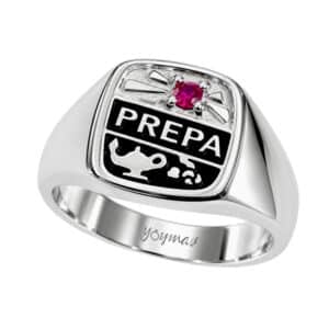 Anillo graduación prepa con circonia plata