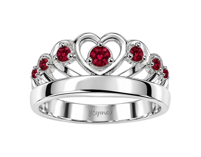 Anillo graduación de corona calado con circonias plata - Imagen 5