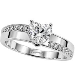 Anillo graduación con circonia de corazón al centro plata