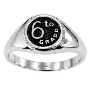 Anillo graduación mesa redonda sexto grado plata
