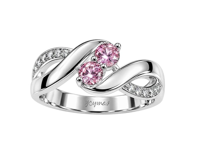 Anillo cuerpo calado de ola con circonias plata