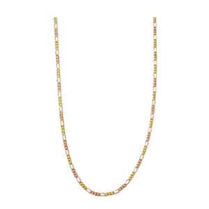 Cadena tejido cartier 3x1 diamantada 3 oros 14K