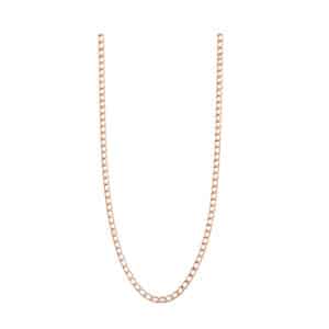 Cadena cubana cuadrada ancha Oro rosa 10K