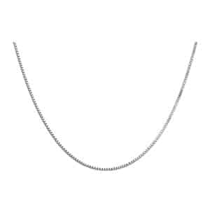 Cadena tejido cajita oro blanco 14K