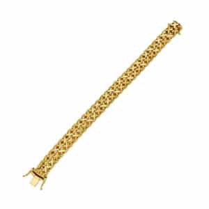 Pulsera tejido abrazos diamantada oro 10k