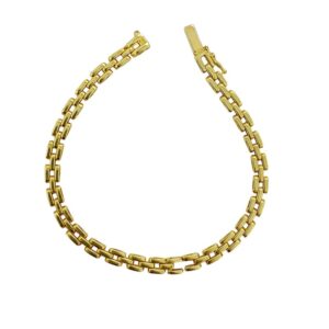 Pulsera tejido granos de arroz oro 14K