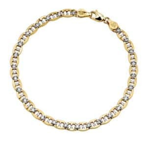 Pulsera tejido gucci diamantado con oro blanco 14K